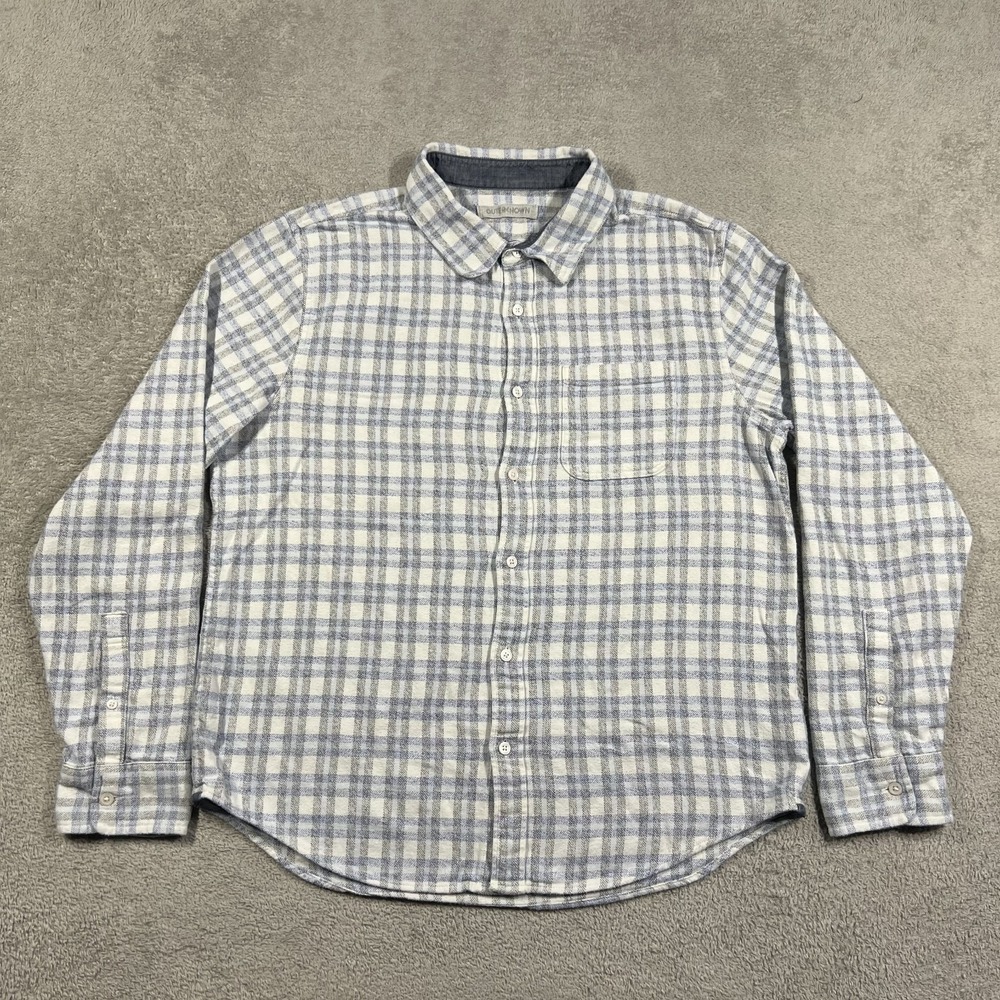 Outerknown Flannel Shirt Mens Large Button Up Pocket Midweight Long Sleeve